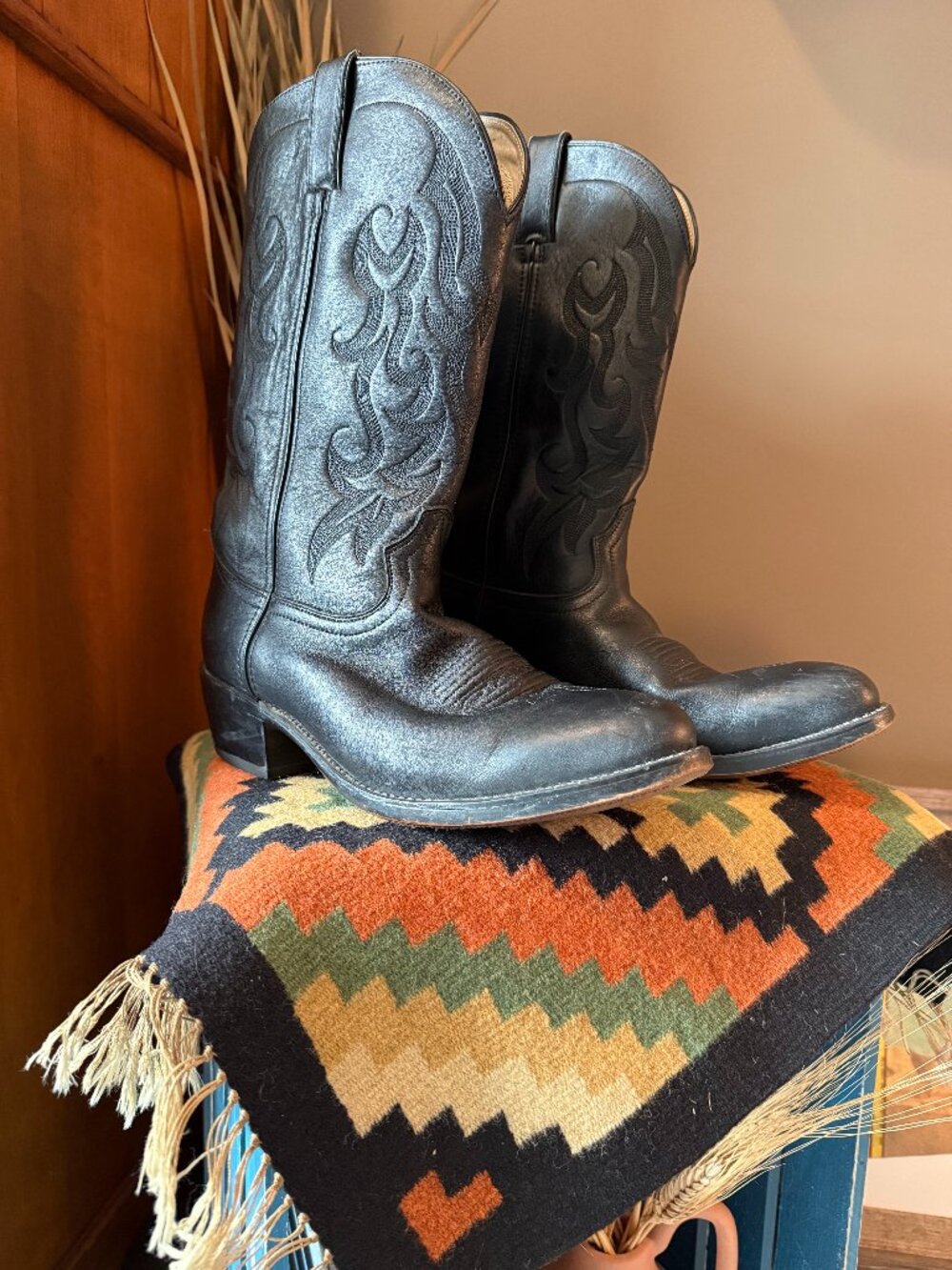 Men's Durango Black Cowboy Boots 9.5